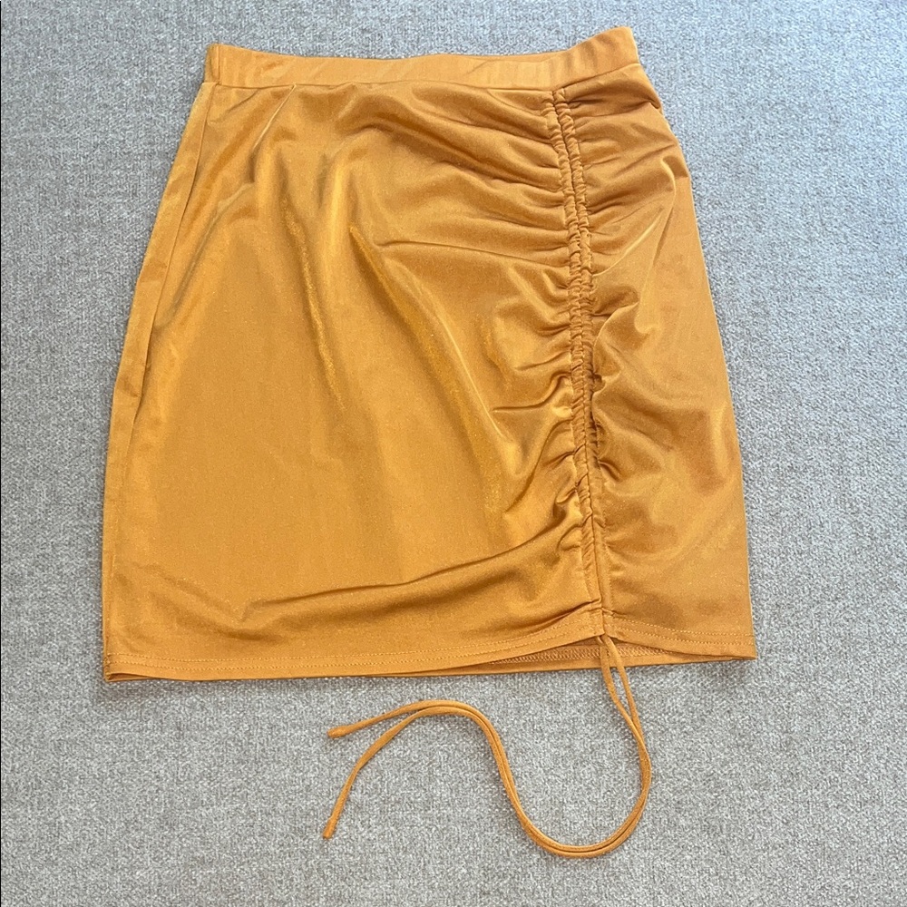 Acoa Tangerine Ruched Pencil Skirt NWT Small